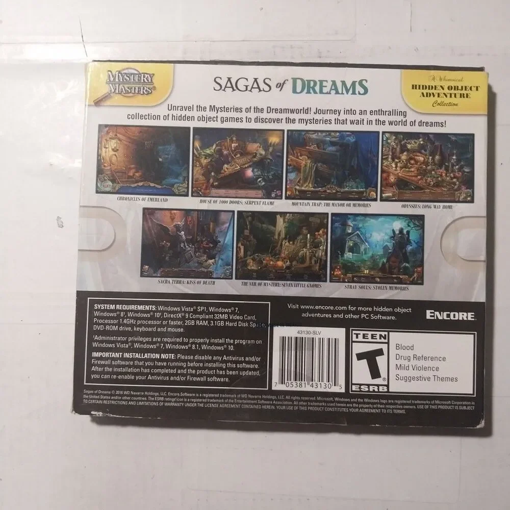 Mystery Masters Saga Of Dreams and others PC DVD ROM Game