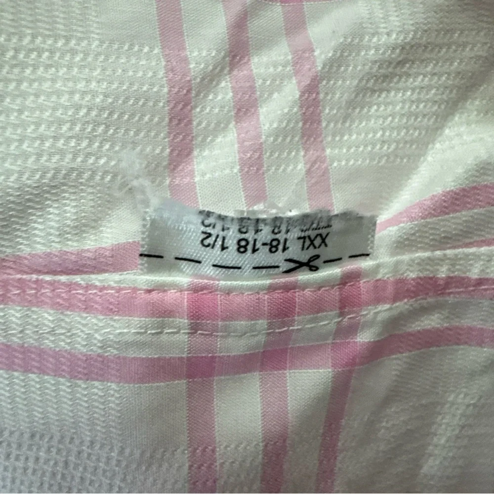 Banana Republic Grant Fit Pink White Gingham Check Shirt XXL 100% Cotton