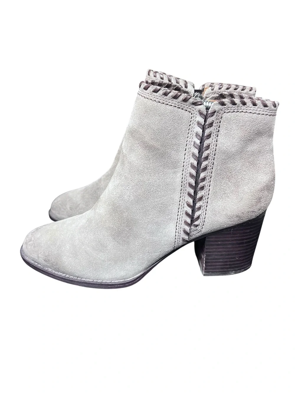 Sofft Wilton Suede Zip Stacked Heel Ankle Boot