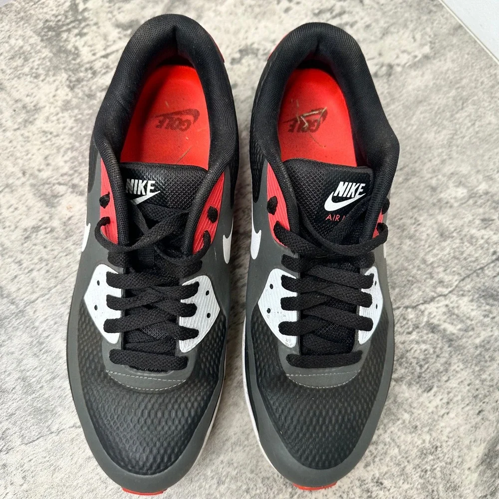 Nike Air Max 90 G Golf Shoes Black Anthracite Chile Red‎ CU9978-002 Mens