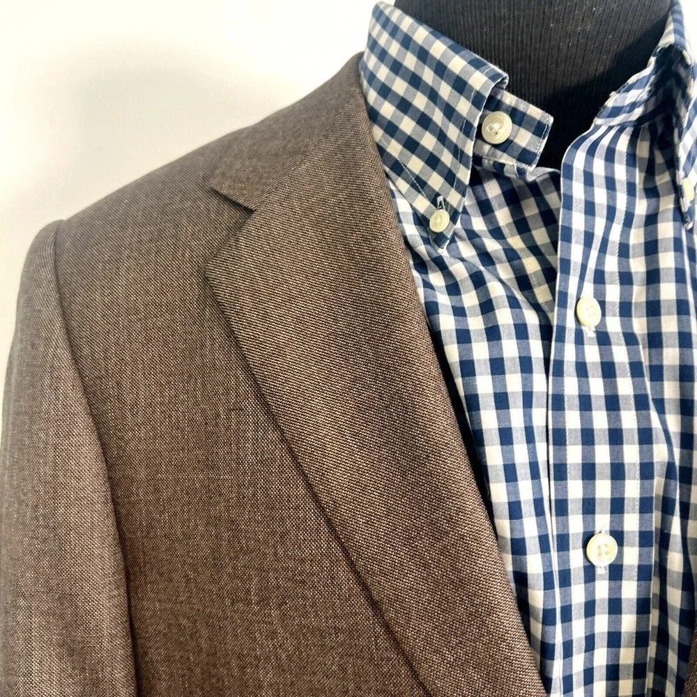 TURNBURY Men's Brown Blazer Jacket Silk &‎ Wool Blend 40 S