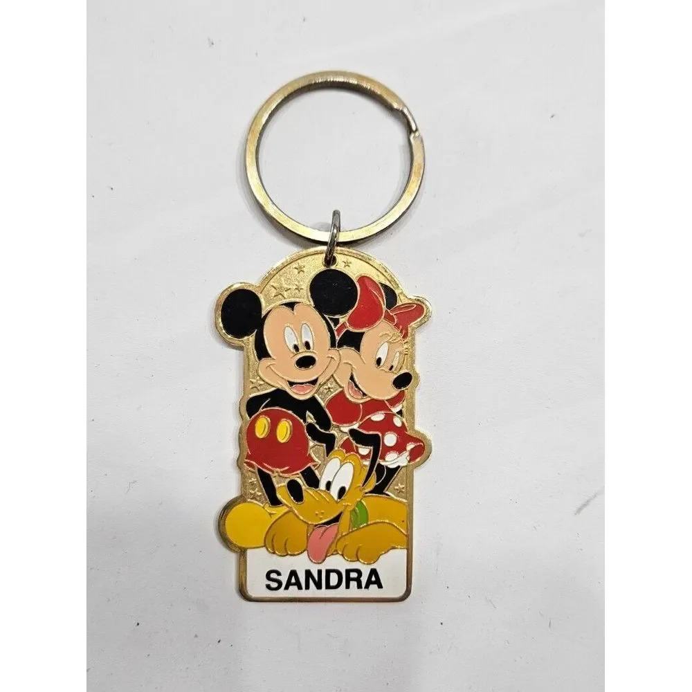 Disneyland Resort Personalized  (Sandra)‎ Mickey Minnie Pluto Key Chain