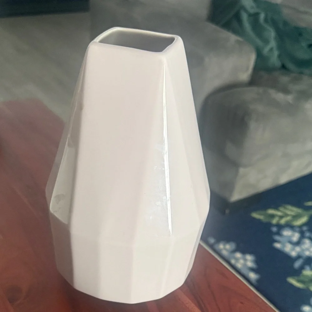 West Elm Modern Cream Geometric Vase