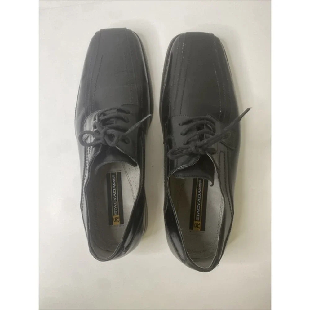 STACY ADAMS LEATHER DRESS SHOE GALLAGHER‎ SZ 11M (23274-01) BLACK VERY GOOD