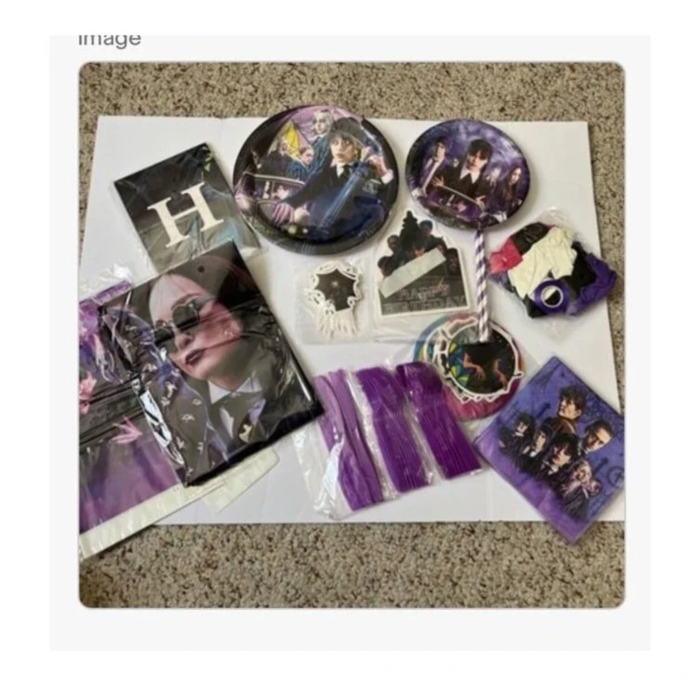Wednesday Addams party supplies Birthday Party Decor Kit For 10 Guests