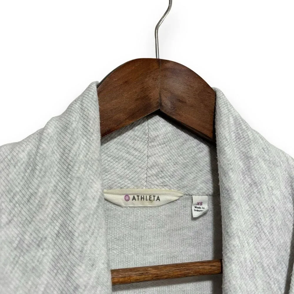 Athleta Women's Studio Wrap Open Front Magnetic Cardigan Gray Size XS Length 28