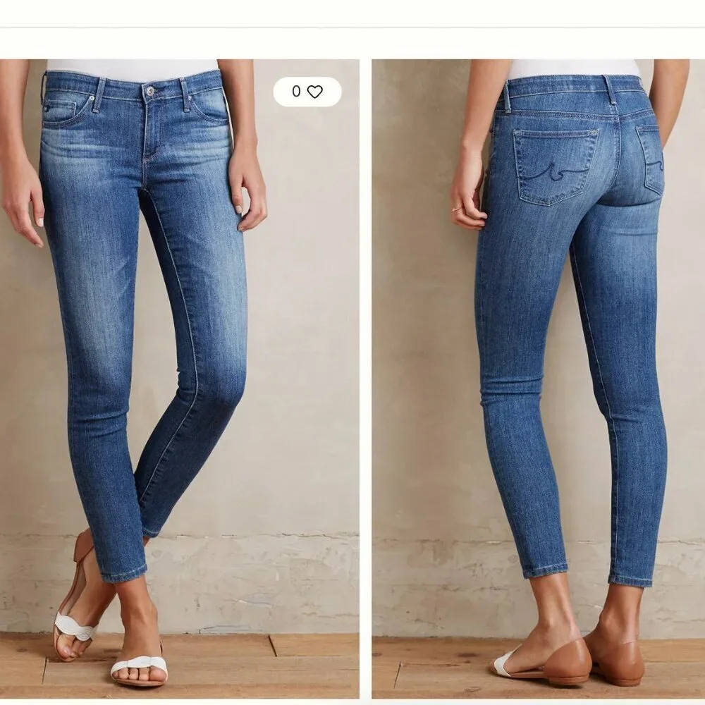 AG Adriano Goldschmeid Dark Blue The Legging Ankle Jeans - Size 26R - Stretchy