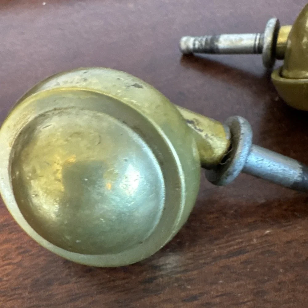 2 ~Vintage Shepherd Brass Ball Caster Wheels 2.5