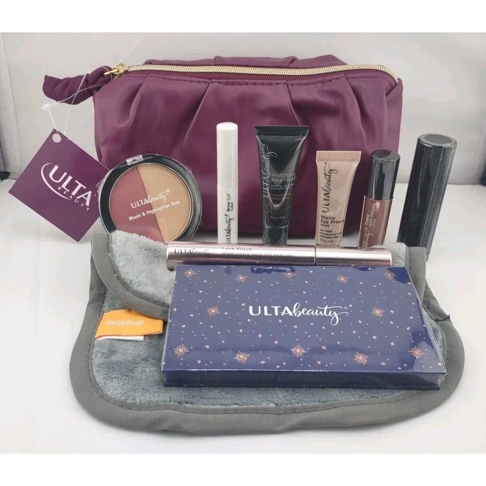 Ulta 10 PC Trvl Set Eyeshadow, Blush, Highlight,Mascara,‎ Lipstick,  Cloth, Bag