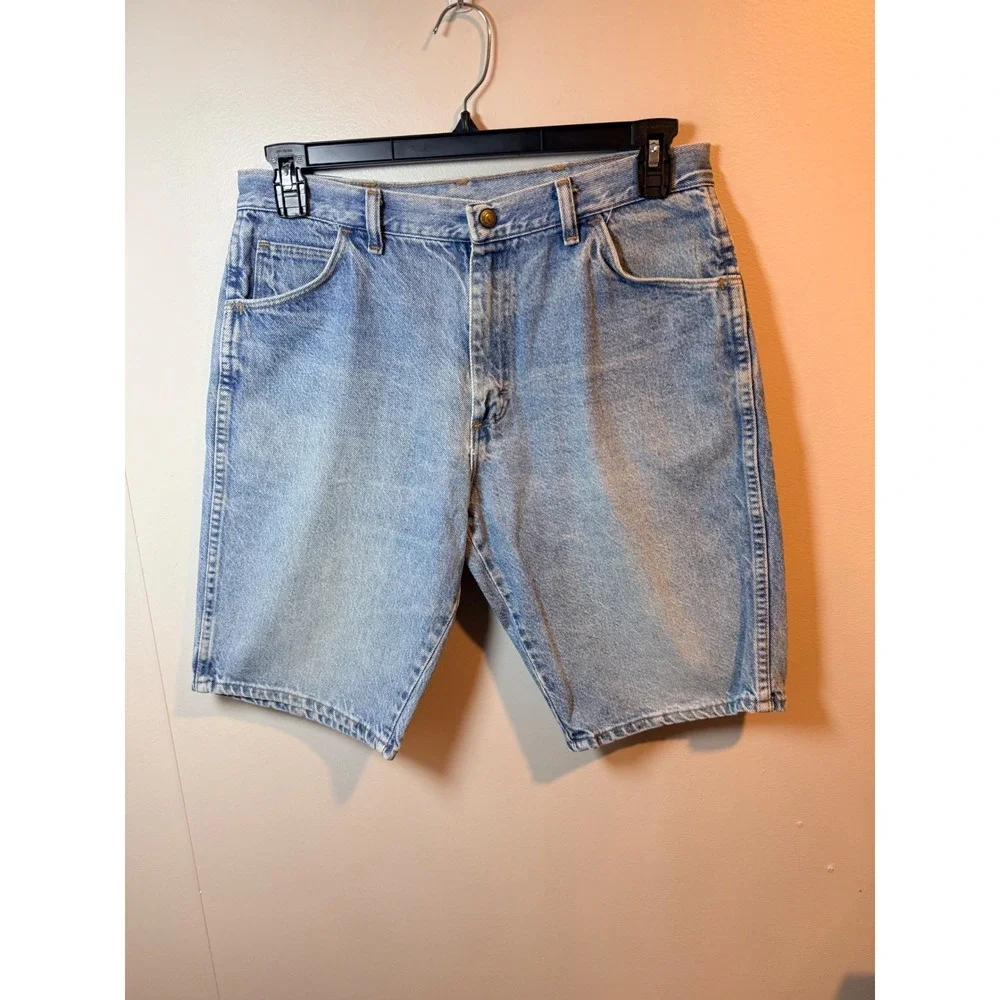 Wrangler Mens‎ Denim Shorts Light Wash Authentic Jeans Size 18 Husky