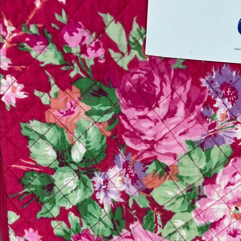 April Cornell Cottage Rose Quilted Placemats Cottage Rose Pink Cotton NEW