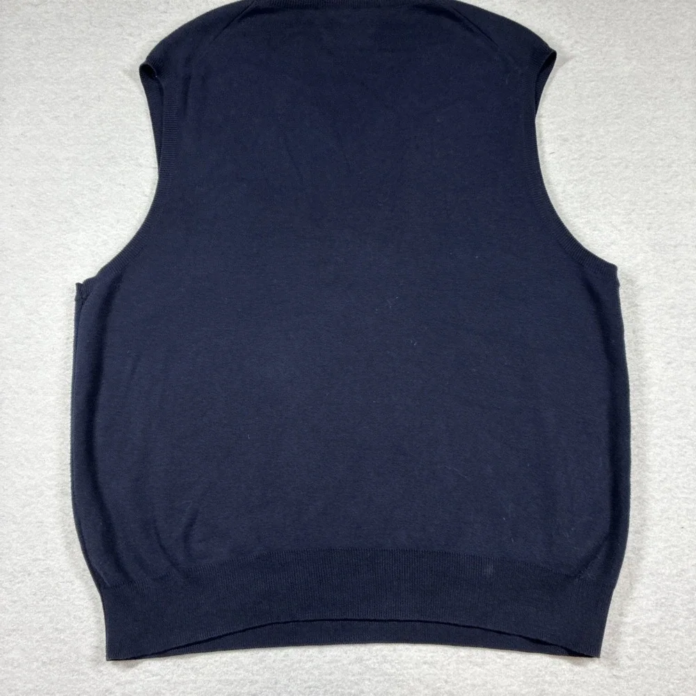Polo Ralph Lauren Sweater Vest Mens XL Navy Blue Pima Cotton V Neck Knit Logo