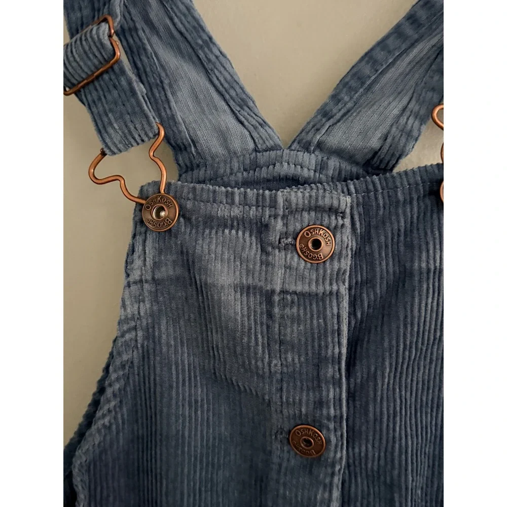 OshKosh Girls Corduroy Pinafore‎ Dress Blue Jumper Overall NWT Size 4T