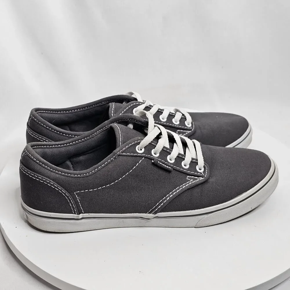 Vans Gray White Women’s‎ Size 6.5 Men’s 5 Canvas Lace Up Skater Sneakers Shoes