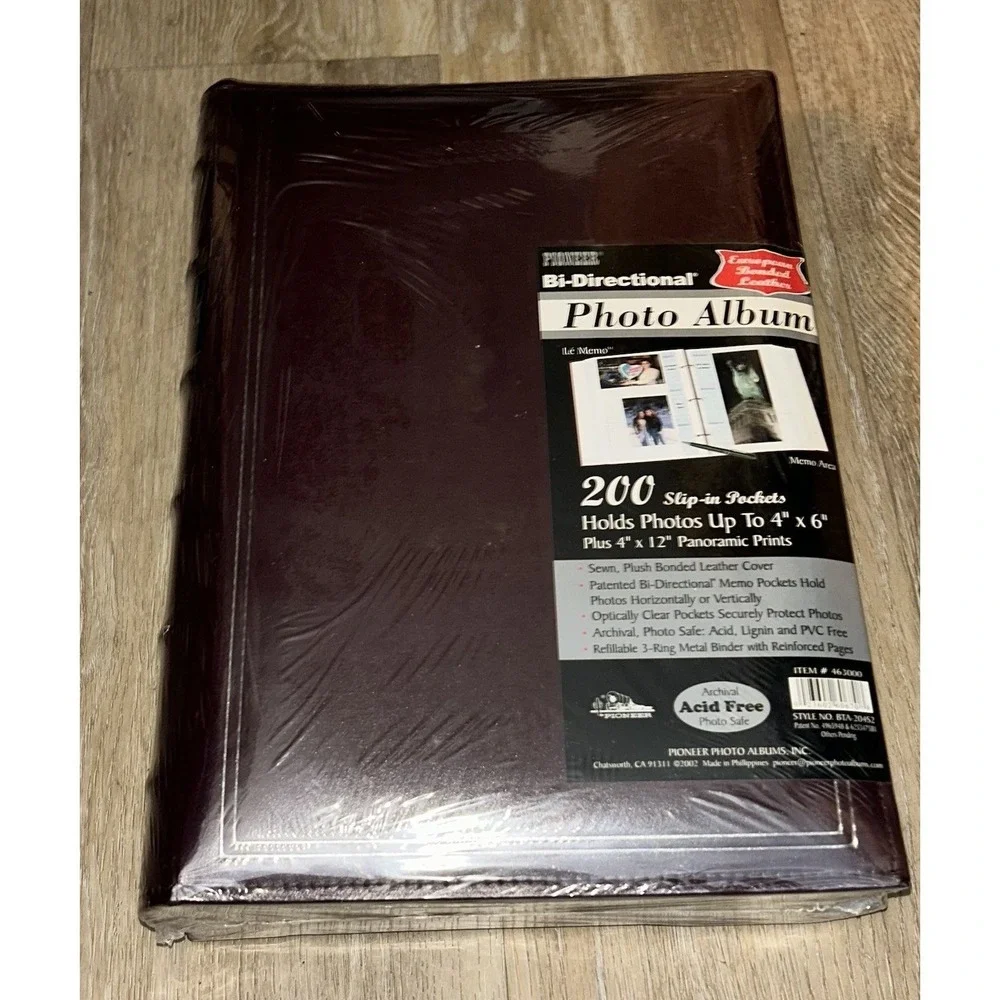 NEW BTA-Brown PIONEER 2-Pack Sewn Bonded Leather Cover Albums ~ Holds 400 Photos
