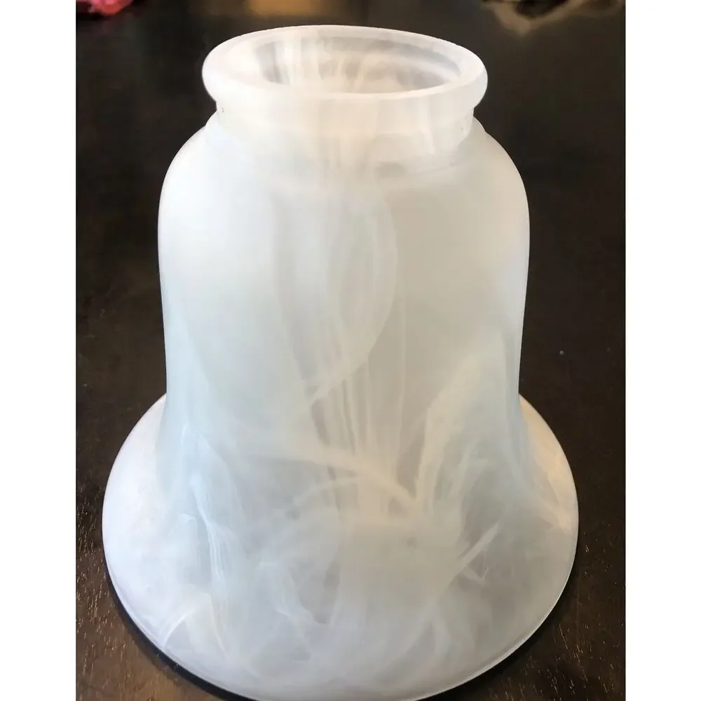 1 White Marble Swirl Frosted 2 1/8