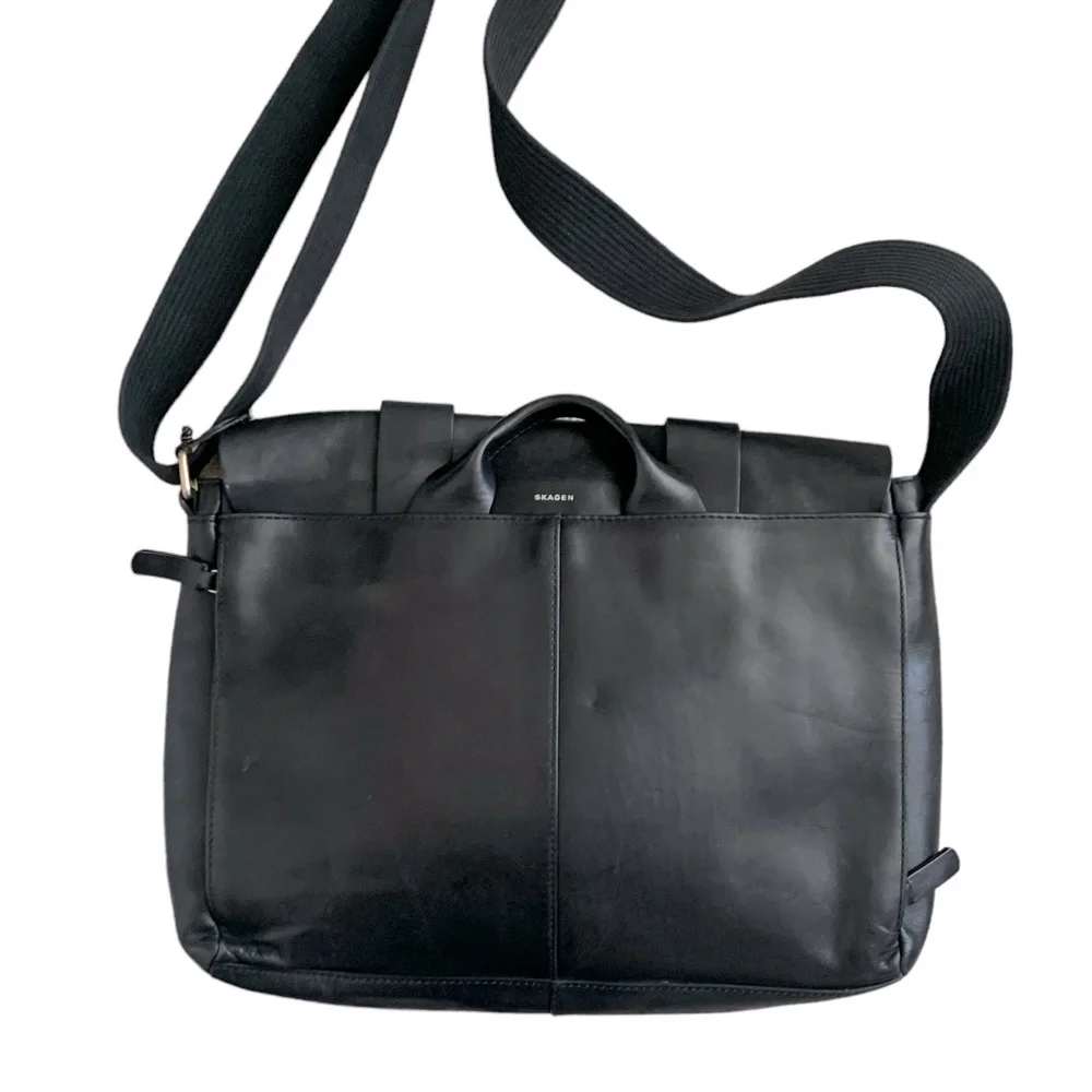 Skagen black cowhide
