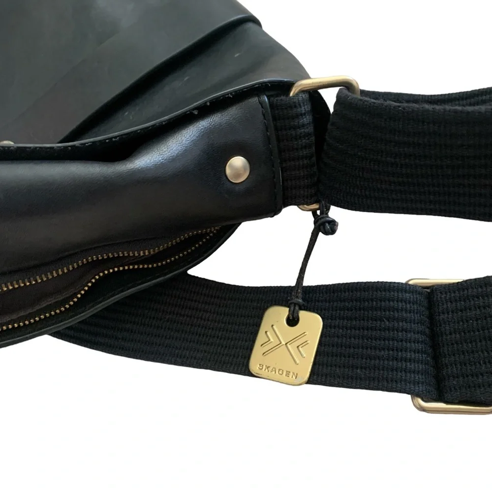 Skagen black cowhide
