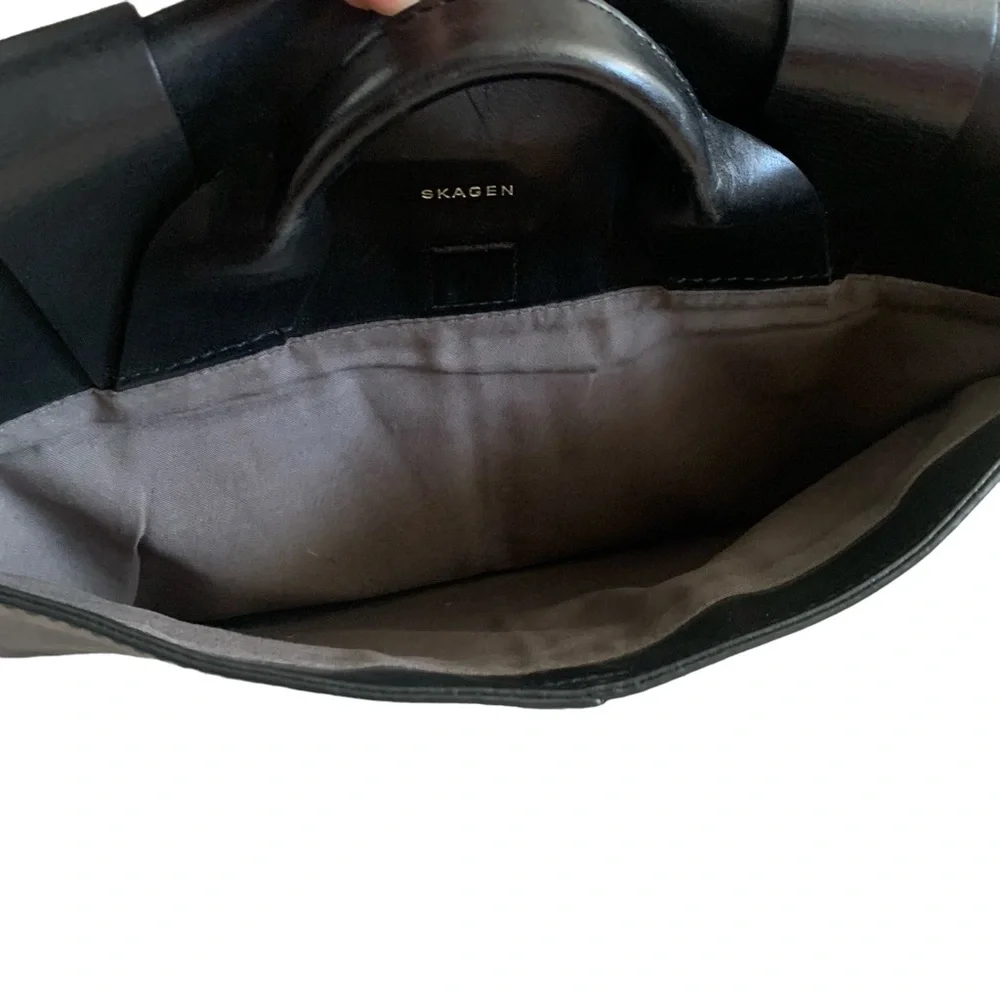Skagen black cowhide