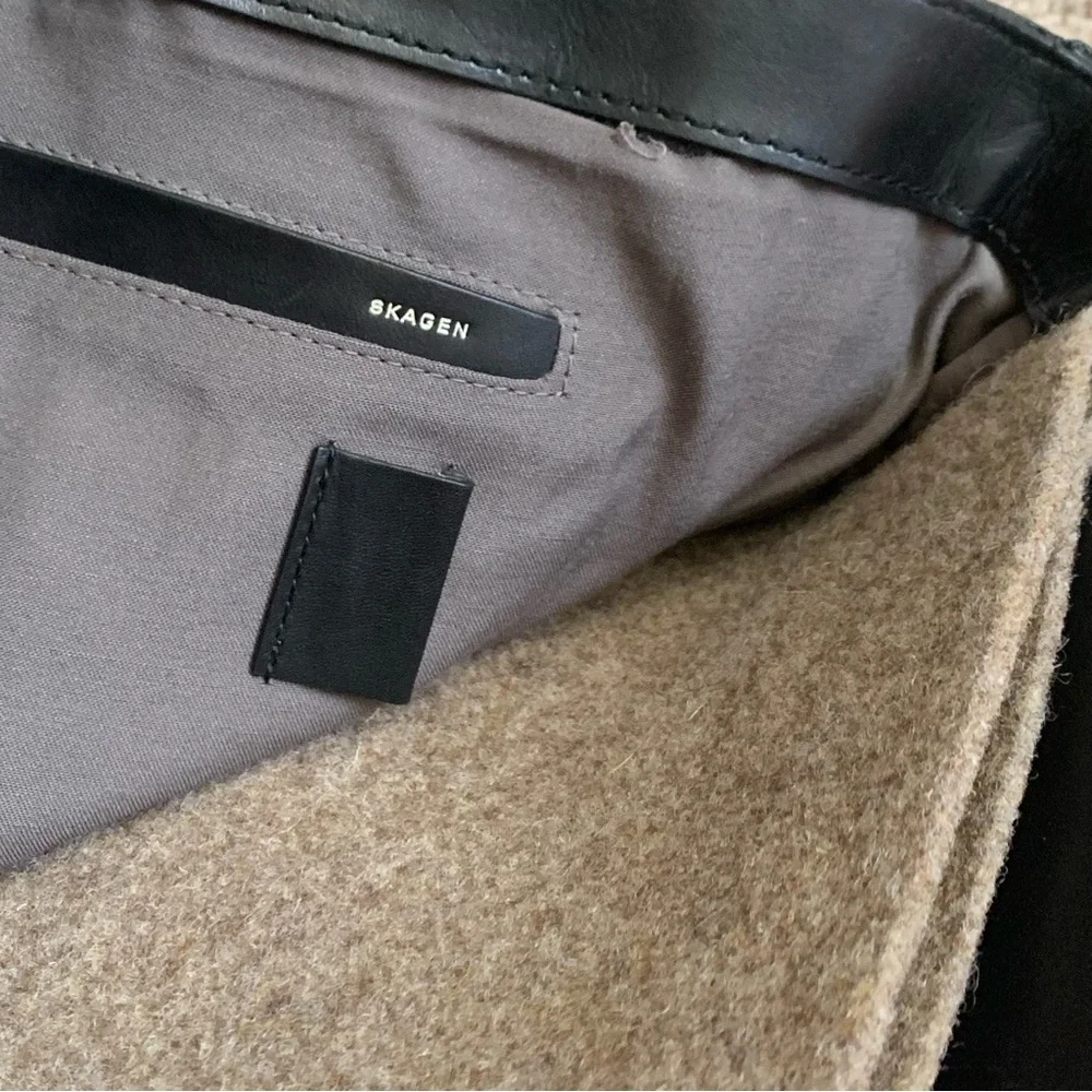 Skagen black cowhide