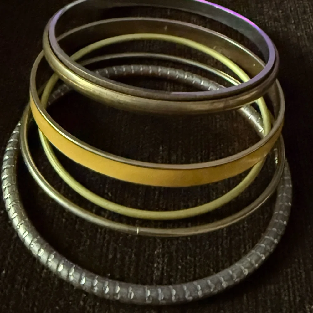 Elegant Silver and Gold Bangle Set