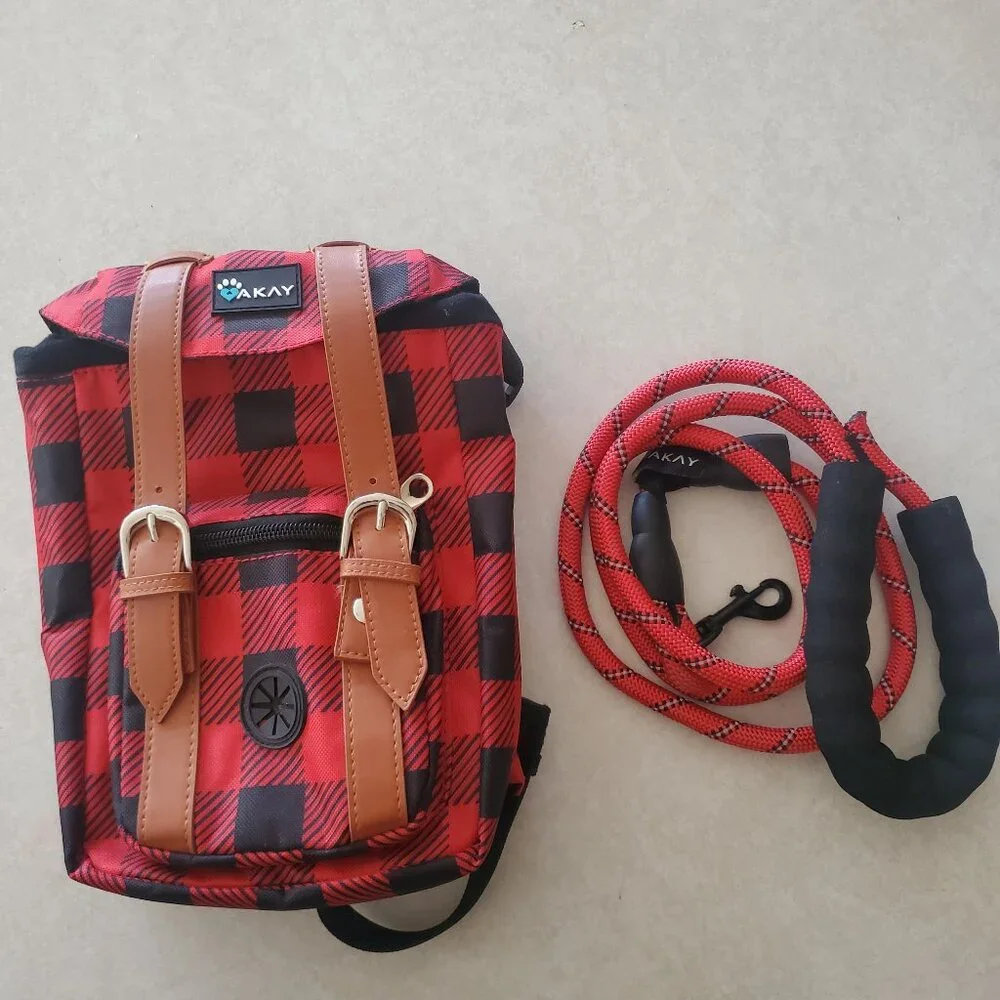 AKAY Small Dog Backpack With Harness And Leash
