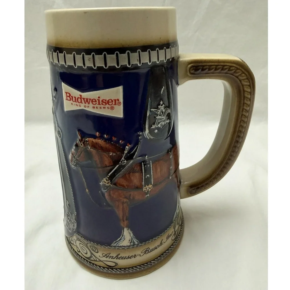 Vintage Budweiser Beer Stein Champion Clydesdales King of‎ Beers Collector Mug