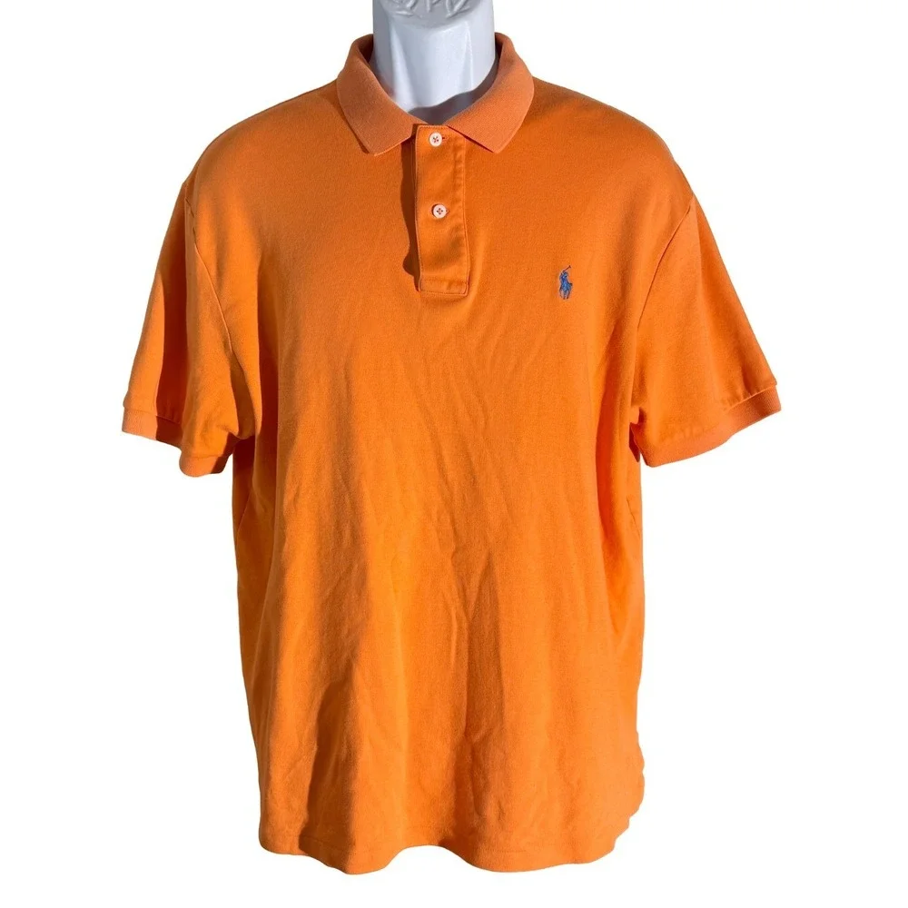 POLO by RALPH LAUREN Men's Short‎ Sleeve Button Down Striped Polo Shirt Large
