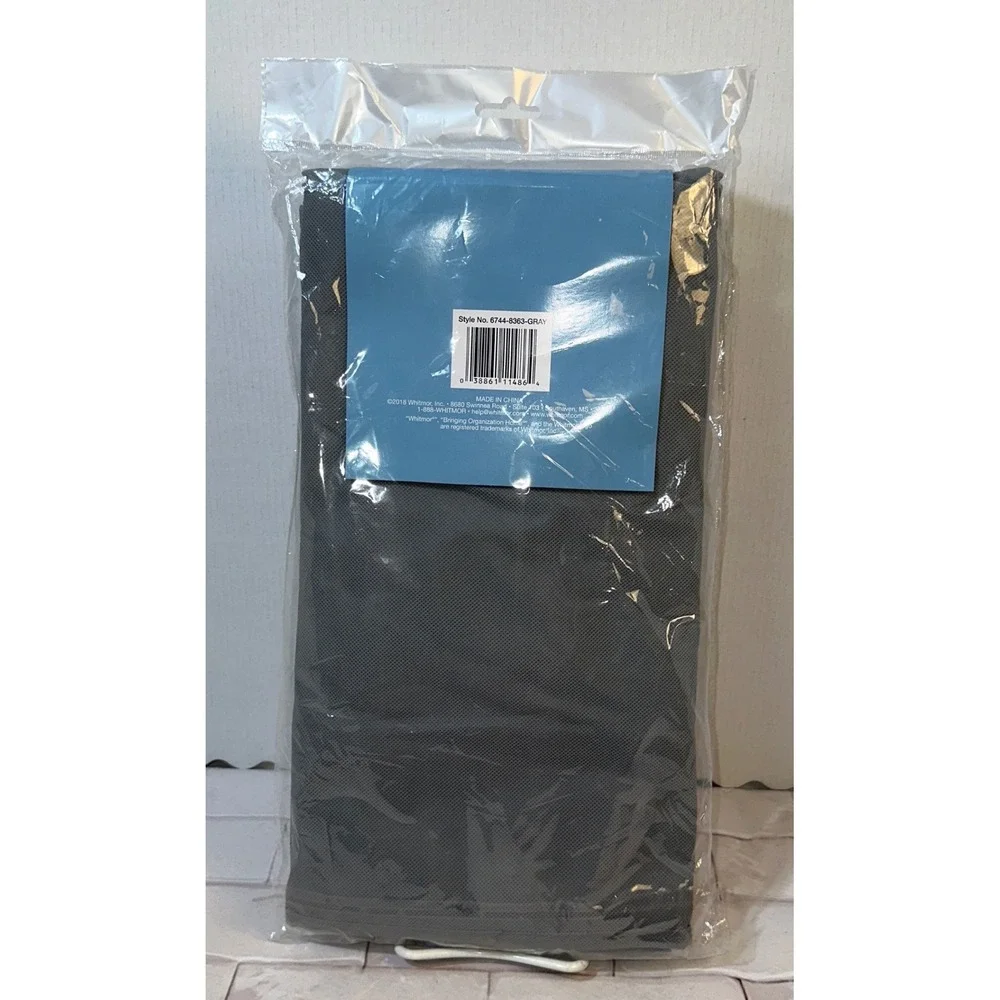 Whitmor Underbed Storage Bag Gray‎ Zippered Clear Top 18x42x8 6744-9363-GRAY NEW