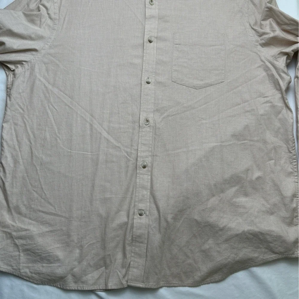 Banana Republic Mens Untucked Fit Cotton Button Down Shirt Tan Size XXL Preppy