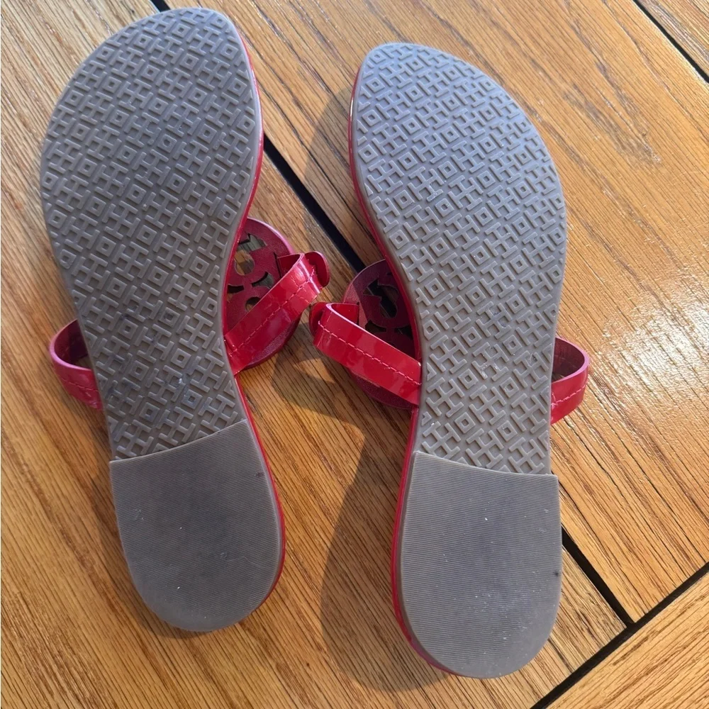 Tory Burch ruby red rainbow Miller sandals limited edition , size 8.5 excellent