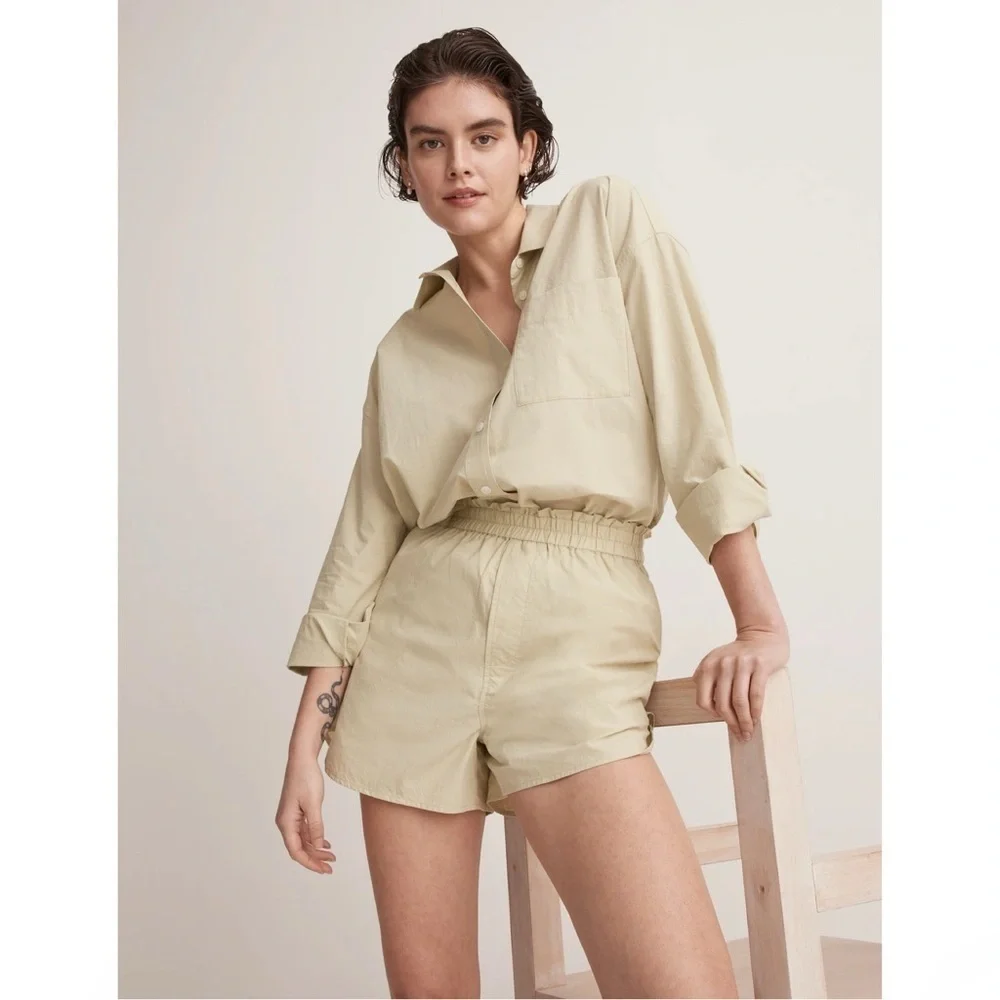 Madewell Pull-On Shorts in Signature Popin Faded Seagrass Pistachio Sage Green S