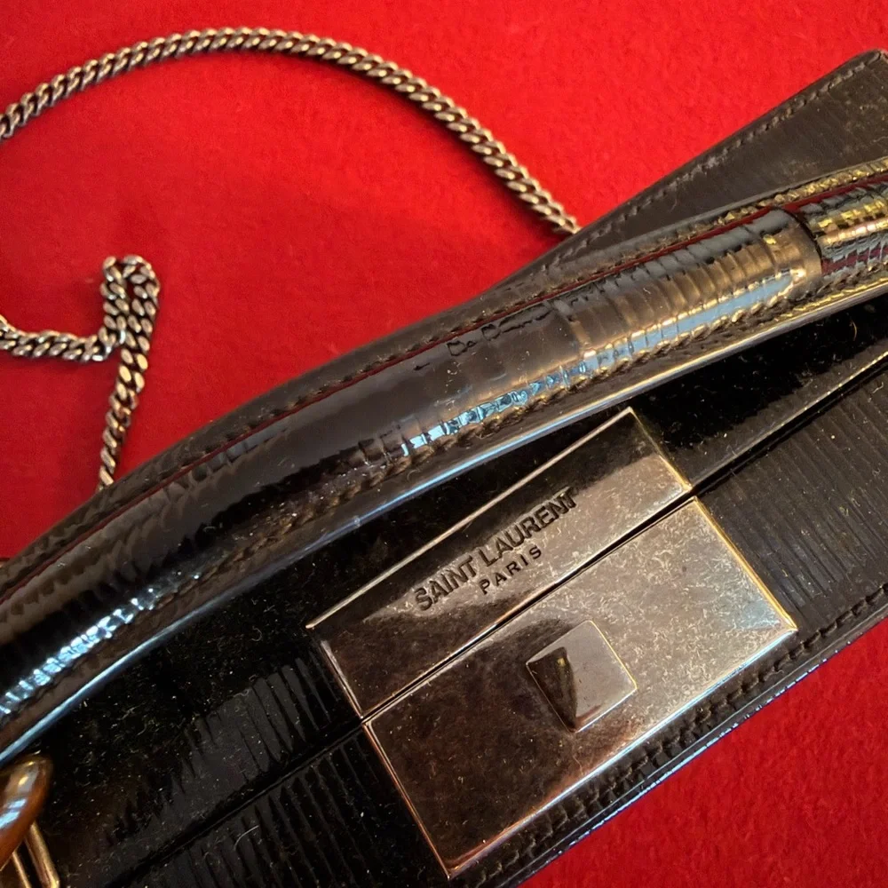 Saint Laurent Patent Black Leather‎ Box Bag