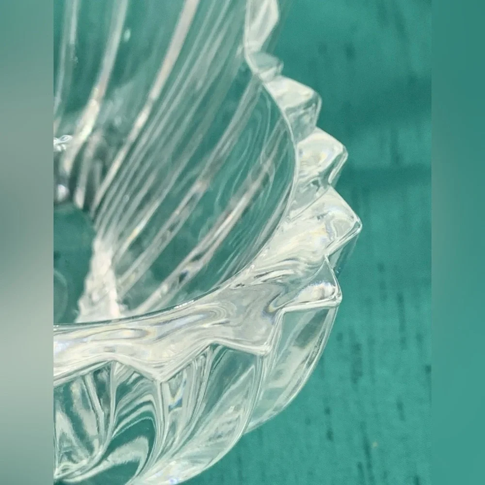 Vintage Crystal Glassware Mikasa Lydia Tulip Dish Elegant Home Decor Clear Glass