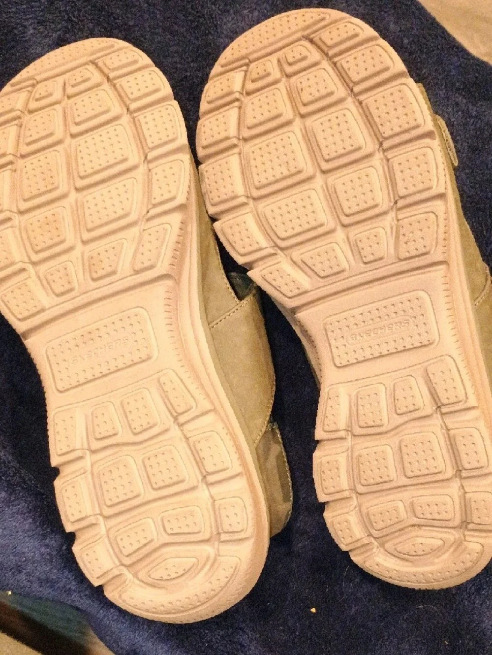 Skechers Taupe Suede Comfort Slingback Sandals