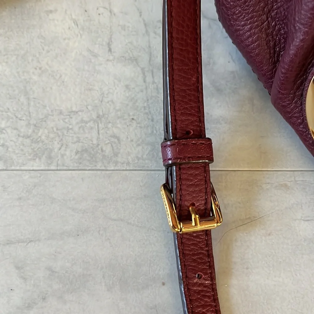 Michael Kors Vintage mini bag burgundy Crossbody bag heavy goldtone hardware