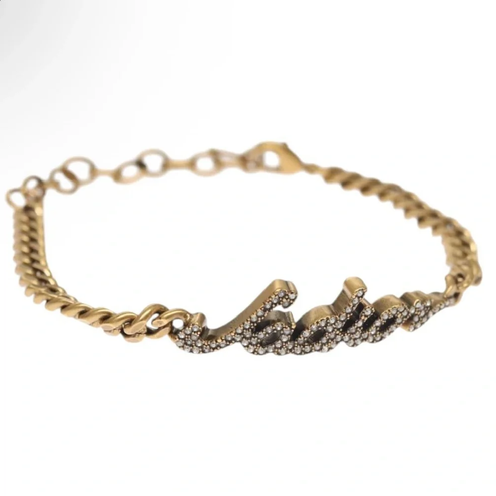 Christian Dior Bracelet brass hardware with Dior dust bag