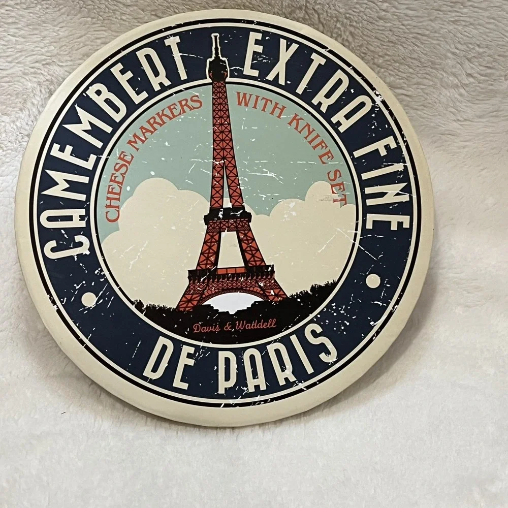 Camembert Extra Fine De Paris New Porcelain Cheese Markers & Knife‎ Set 5pc