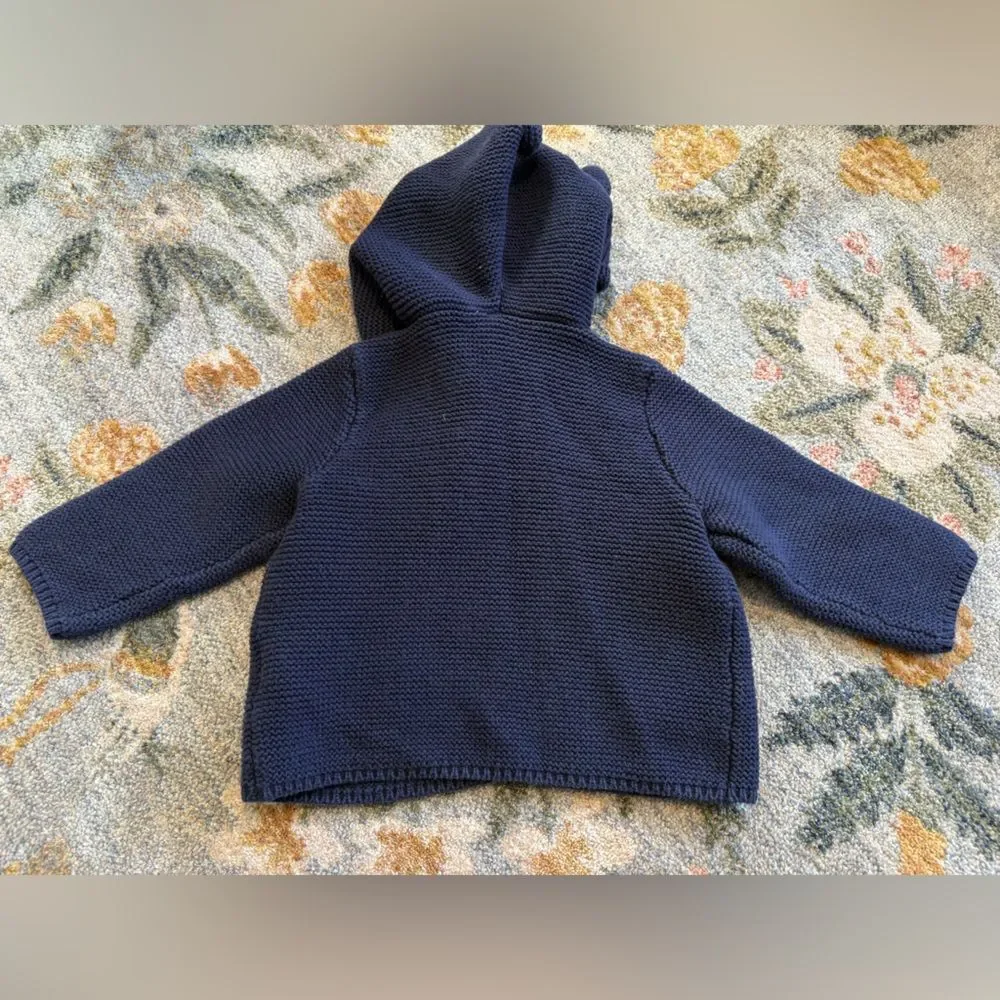 Baby Gap Chunk Knit Hooded Jacket 18 months navy