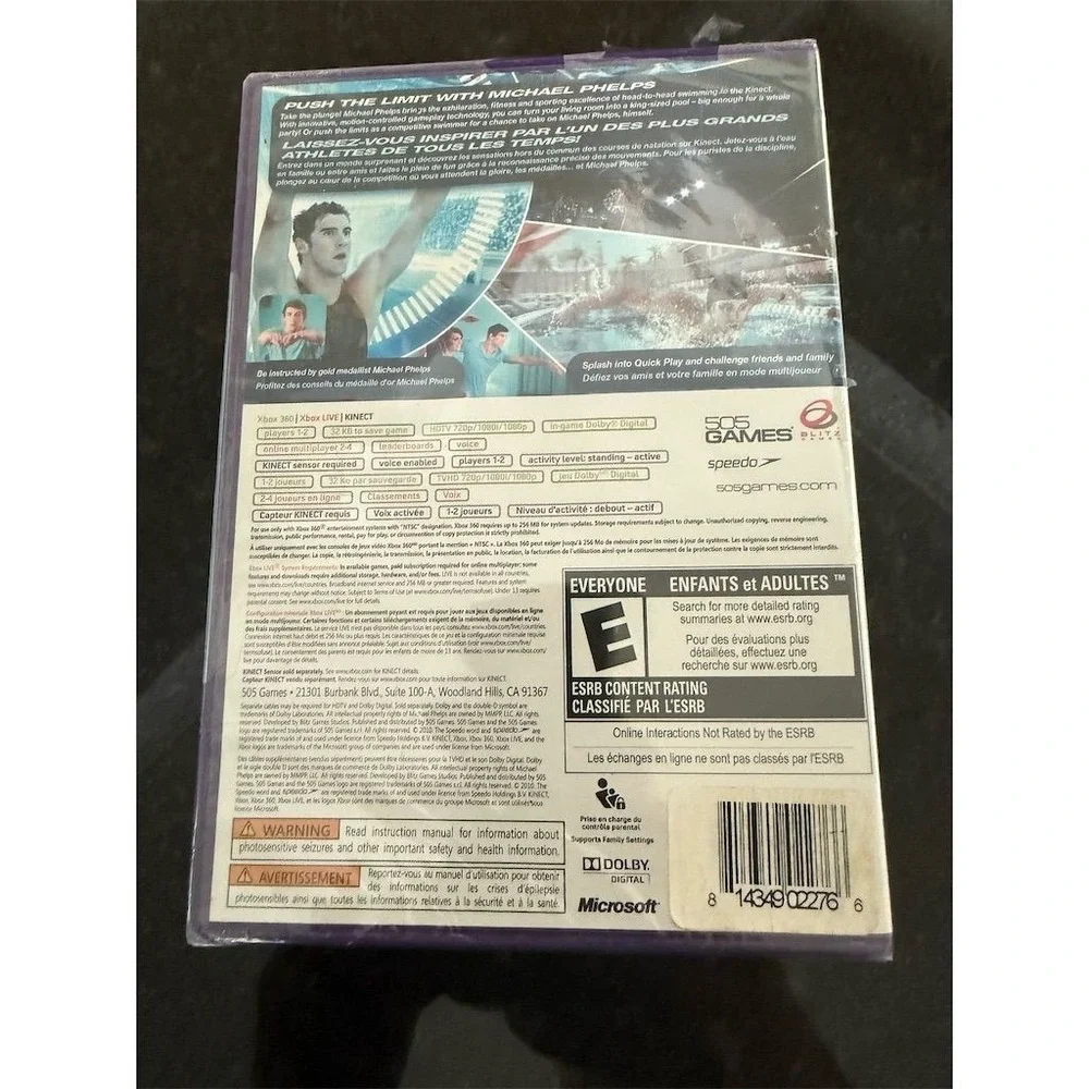 Michael Phelps: Push the Limit Xbox 360‎ Kinect Sports Game E Rating