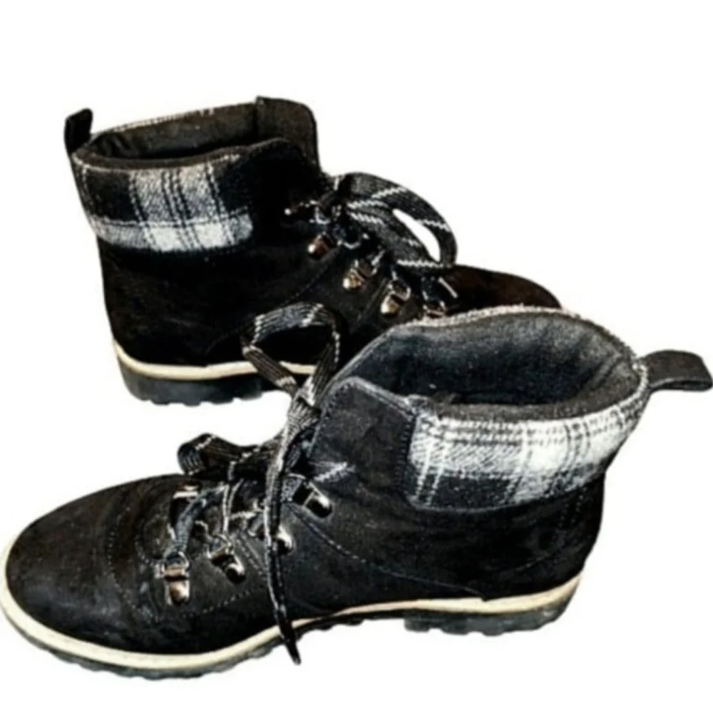 Sonoma Tigerfish Women's Fashion Hiking Boots Black Plaid Size 7.5