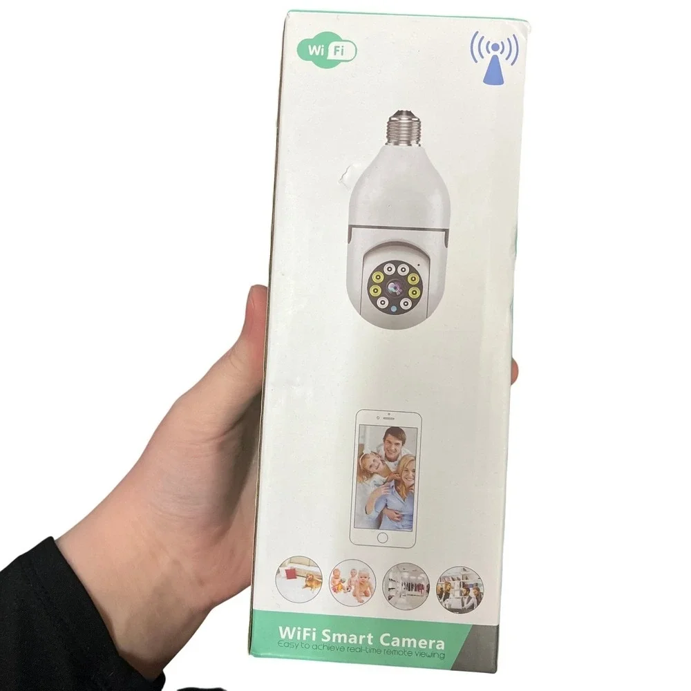WiFi Smart Camera Light Bulb FHD 1080p PTZ 2-Way Audio Security Monitor White