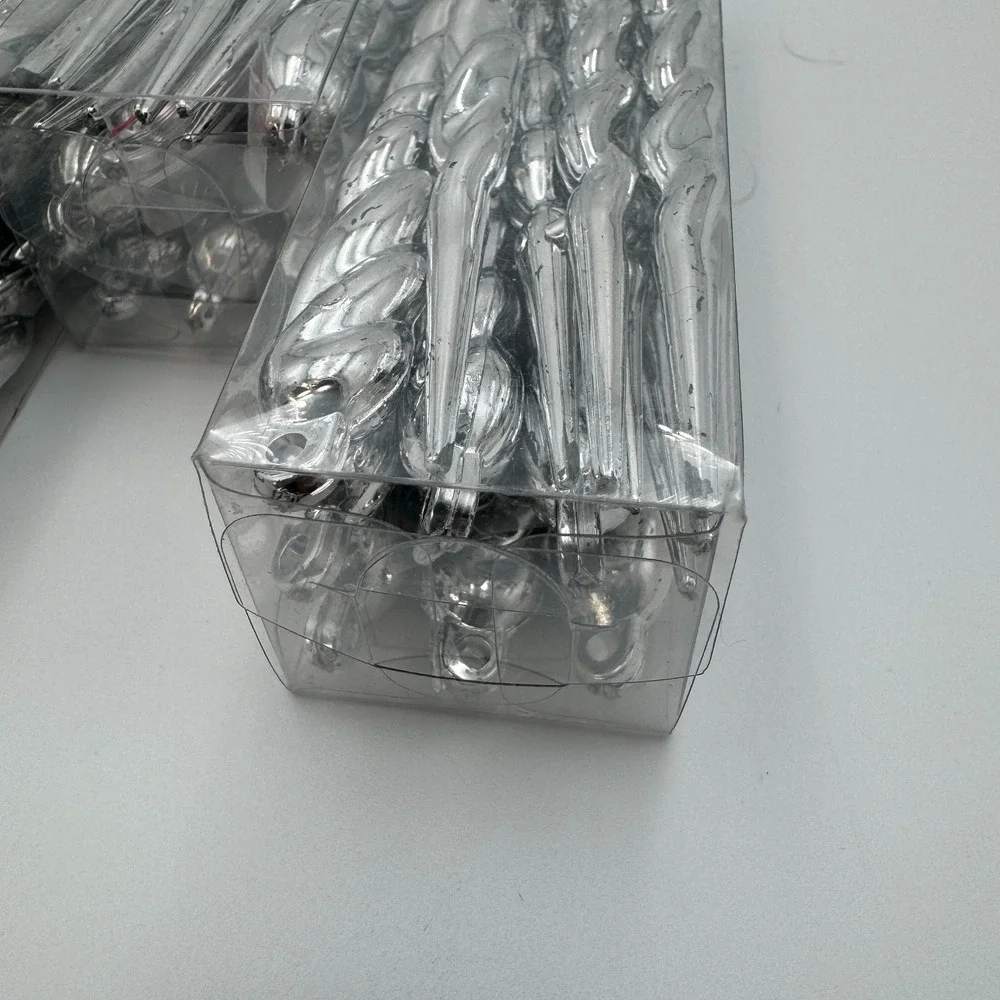 Wondershop Icicle Christmas Ornaments Silver 56ct Tree Decor‎ Set 4 Packs NEW
