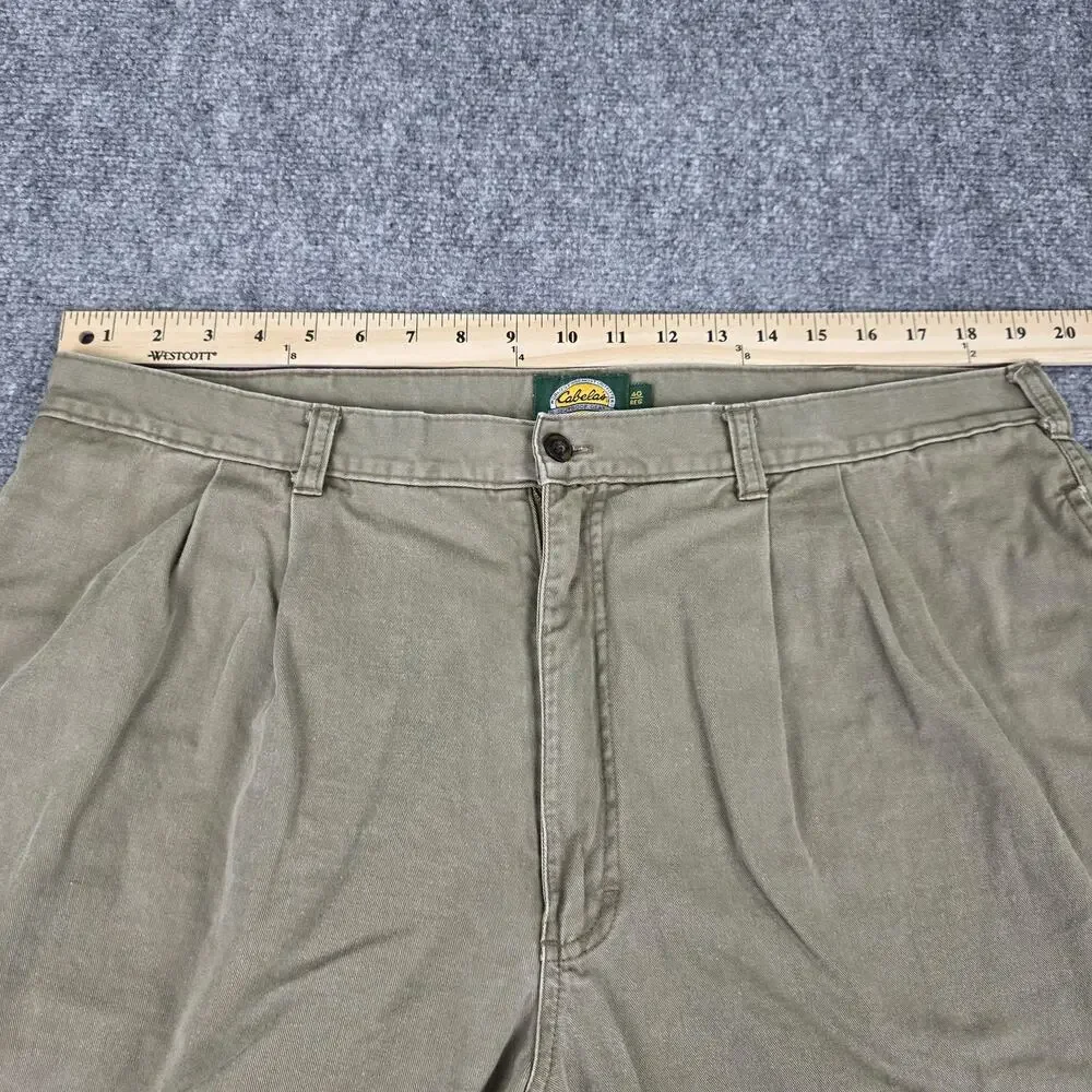 Cabelas Pants Mens 40 Beige Cargo Relaxed Fit Outdoor Casual Utility Workwear