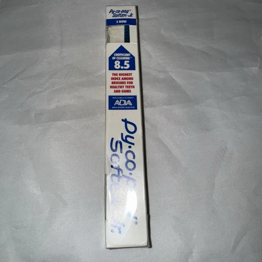 VTG NOS NIP PY-CO-PAY HARD‎ NYLON BLUE HANDLE TOOTHBRUSH 3 ROW