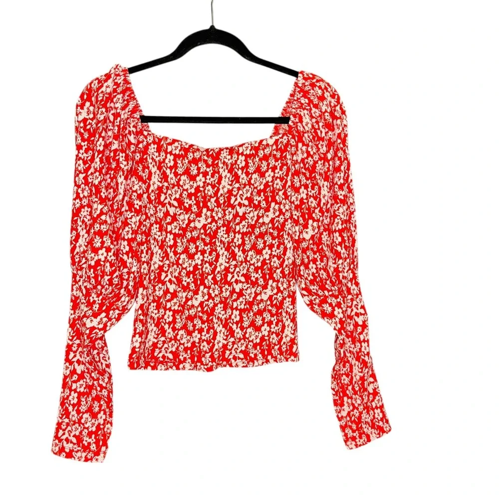 Anthropologie red floral