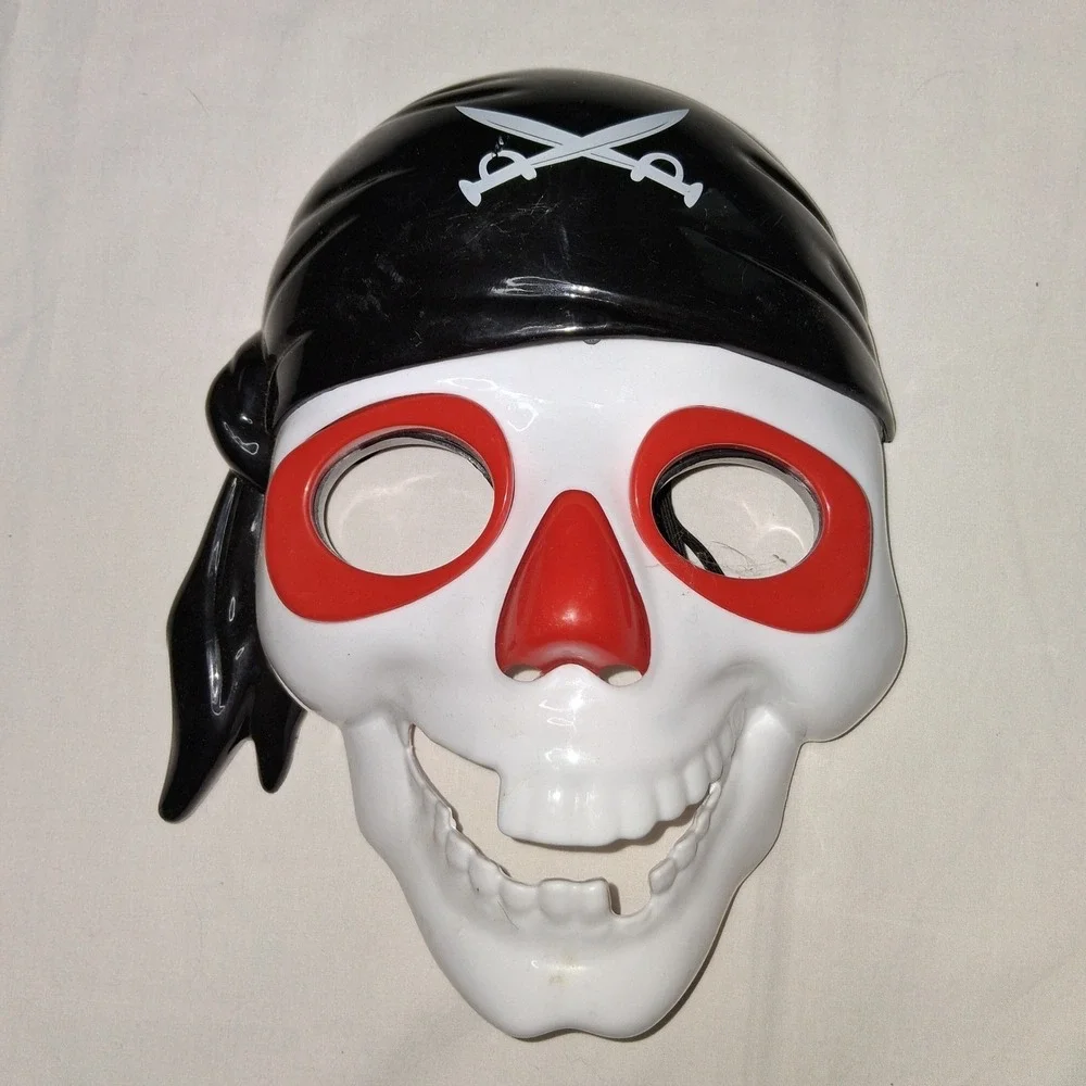 Pirate Skull Mask Halloween Costume Party Prop Decorative‎ Black Red Light Up