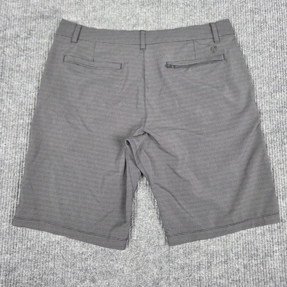Hang Ten Mens Gray Striped Hybrid Walk Shorts Size 36 Quick‎ Dry Stretch 26421