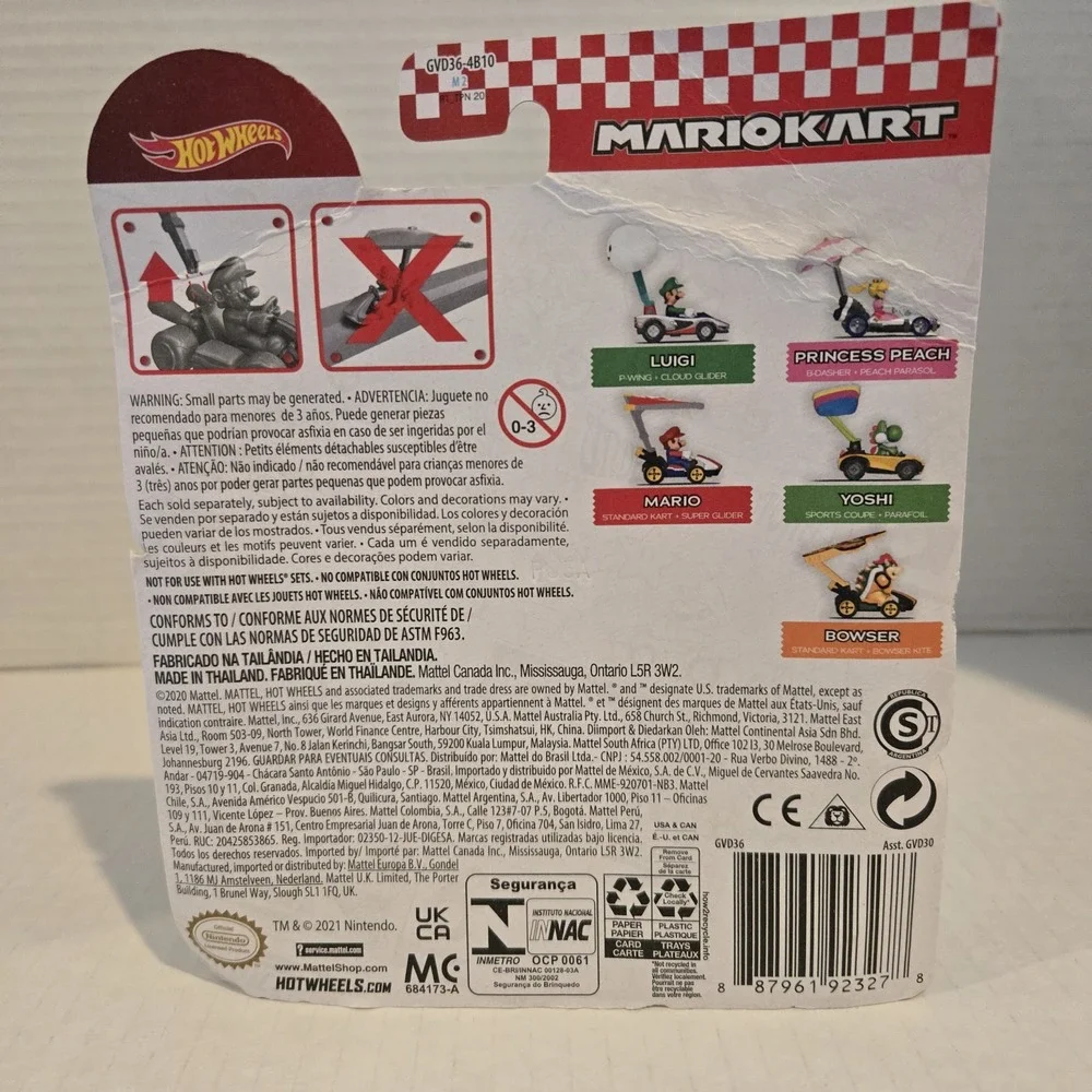 NEW! Hot Wheels Mario‎ Kart PRINCESS PEACH B-Dasher with Peach Parasol 2021