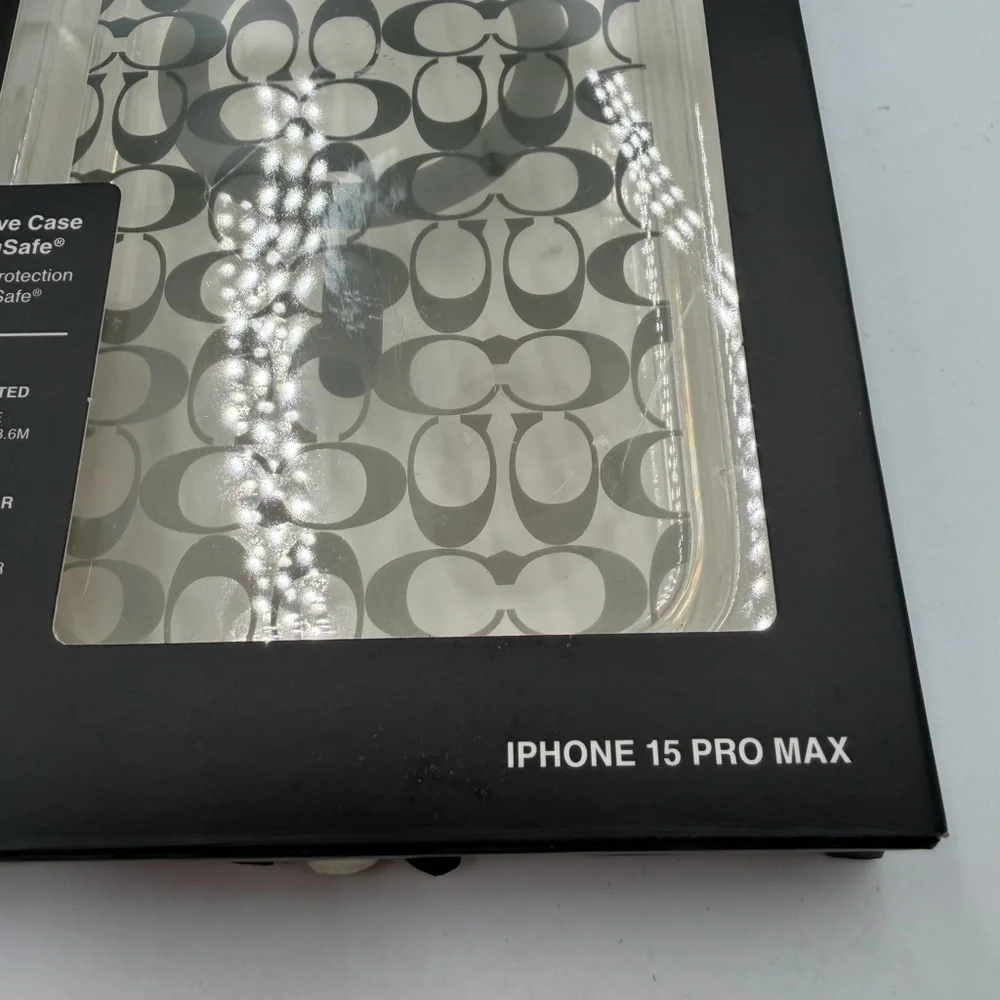 Coach Clear Signature MagSafe iPhone Case with Silver Logo Print